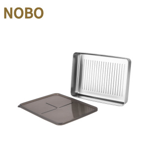 304 Stainless Steel Large-Capacity Crisper Household Fresh-Keeping Square Storage Box with Lid Multi-Specification Dumpling Box