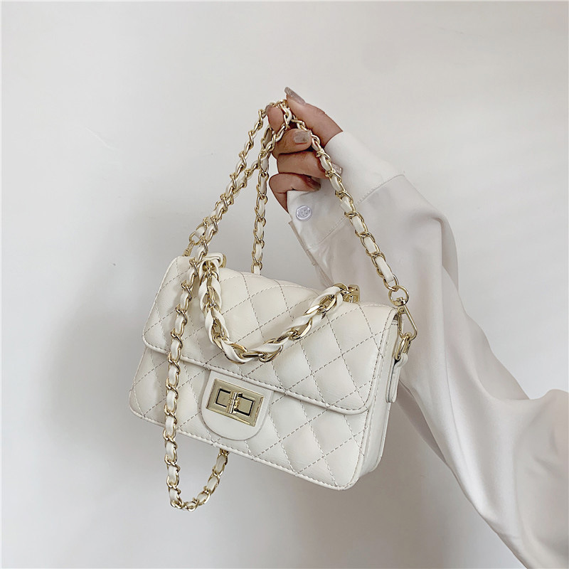 包包女2023新款春季菱格鏈條包潮韓版小香風單肩斜跨包百搭小方包