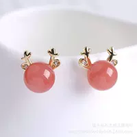 Серьги серьги из натурального агата оленя S925 серебряные иглы лося красочные карамельного цвета нефрита серьги Модная легкая роскошь