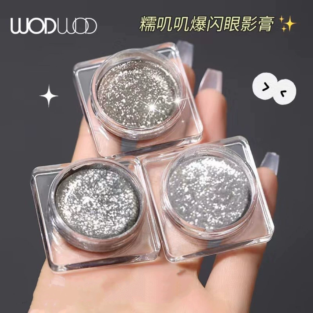 Тени для век WODWOD Nuo Ji Blasting Eye Shadow Cream Pearl Drills Lucky Silk - Lange Blit Gel Eye Shadow Bright Flash