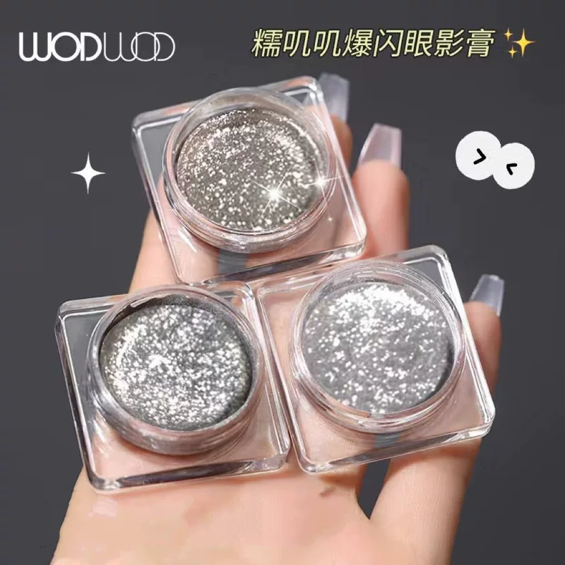 Тени для век WODWOD Nuo Ji Blasting Eye Shadow Cream Pearl Drills Lucky Silk - Lange Blit Gel Eye Shadow Bright Flash