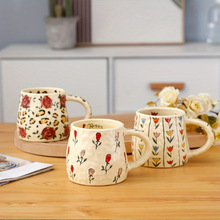 W 28505 Flower Ceramic Mug �����մ����˱��羳����ͨ����