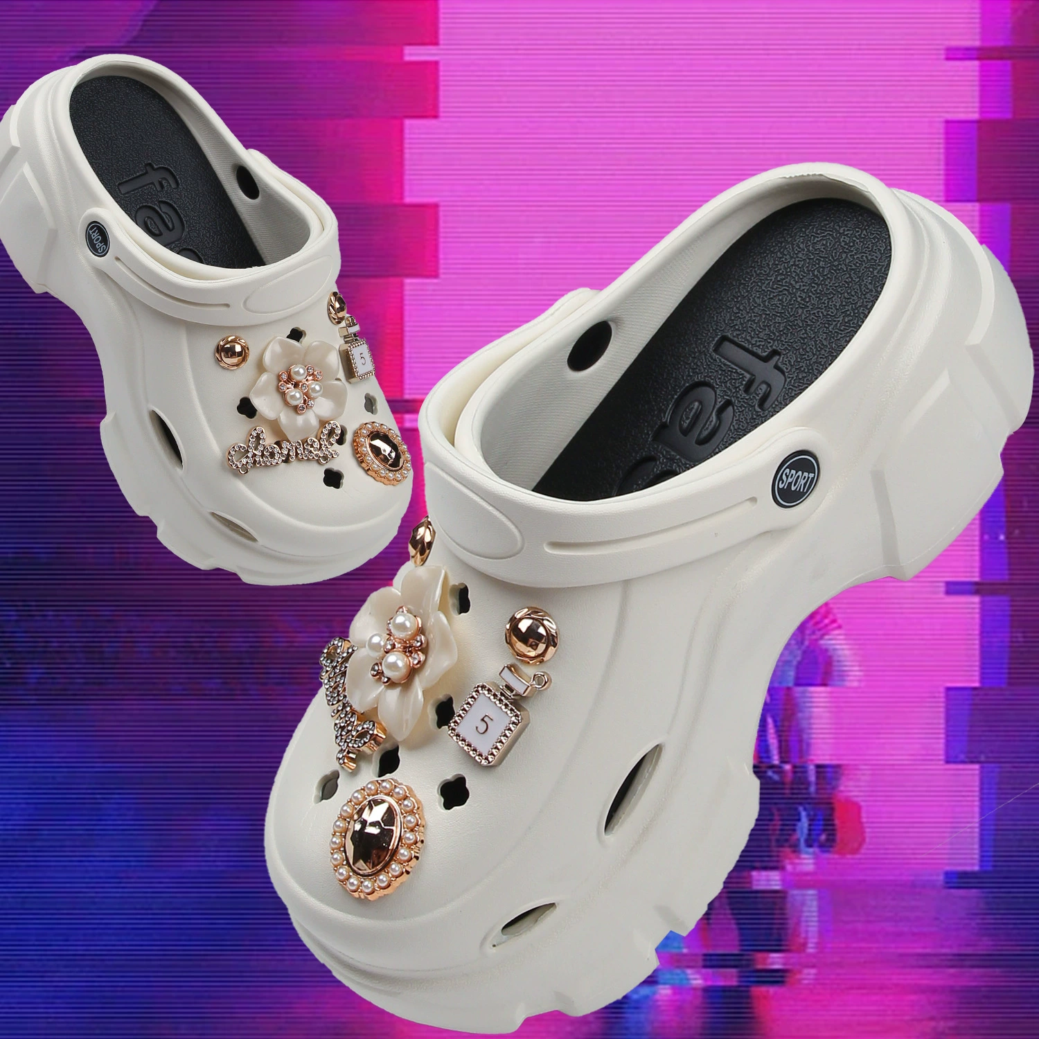 Трансграничная адаптация для электронной коммерции обуви Cave Shoe Garden Shoes, обуви DIY и аксессуаров для пряжек для обуви в виде цветка от INS Xiaohongshu, лидер продаж