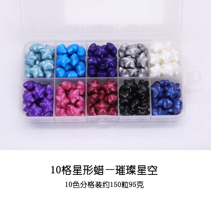 Juego de Perlas de Cera para Sellos de Estrella, 24 Rejillas, Serie de Colores Macaron, Perlas de Cera para Sellos de Pentagrama Baratas, Colores Mezclados