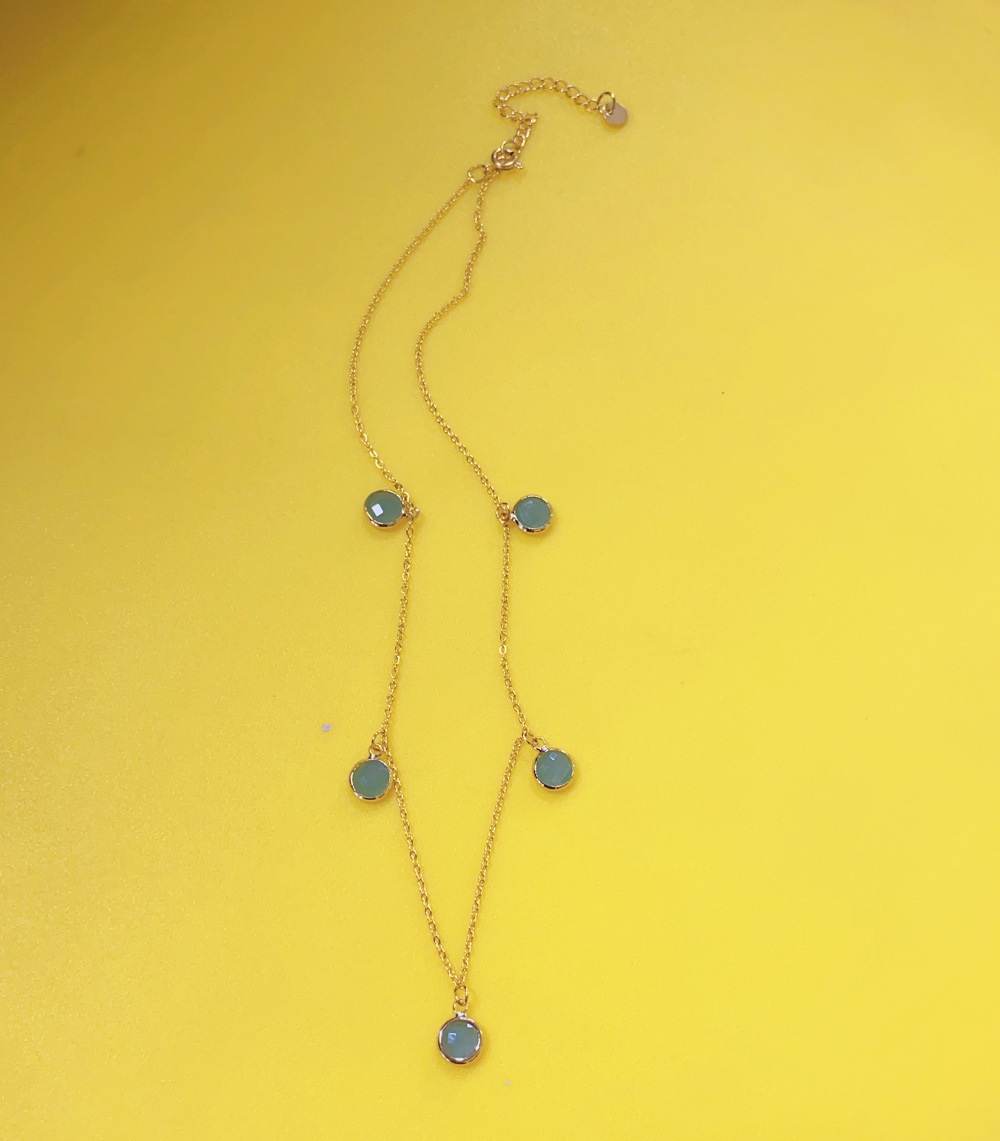 25g Weight Beads Pendant Material Necklace Classification Titanium Steel Chain Material 1 Piece Quantity Holiday, Daily Occasion Beaded, natural stone, Titanium Steel Material Geometric Pattern Women's Gender Beaded Design Simple Style Style Simple Style Geometric Beaded Natural Stone Titanium Steel Necklace In Bulk 10
