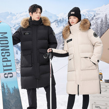 冬季新款情侣户外极寒羽绒服男过膝长款加厚工装貉子大毛领派克服