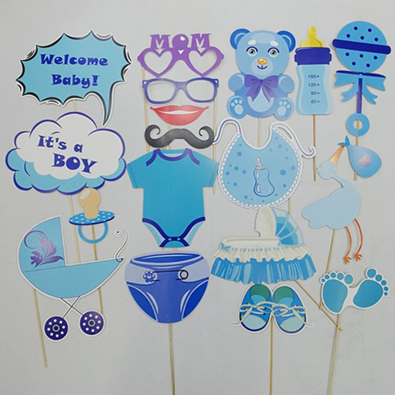 Accesorios de fotos de unicornio bebé BABY SHOWER niño niña bebé fiesta pañal globo accesorios