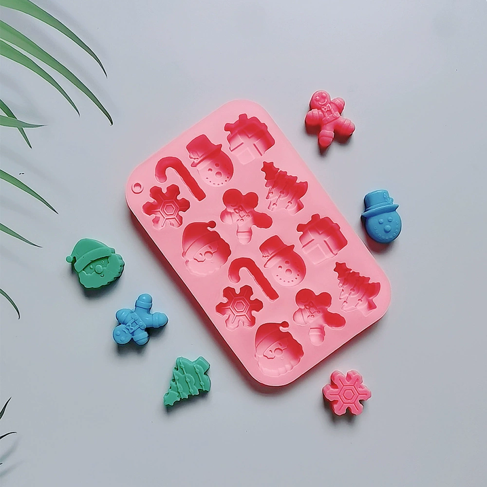 14 Christmas gingerbread man 608 chocolate cake decorative silicone mold candy pudding biscuits cooking kitchen