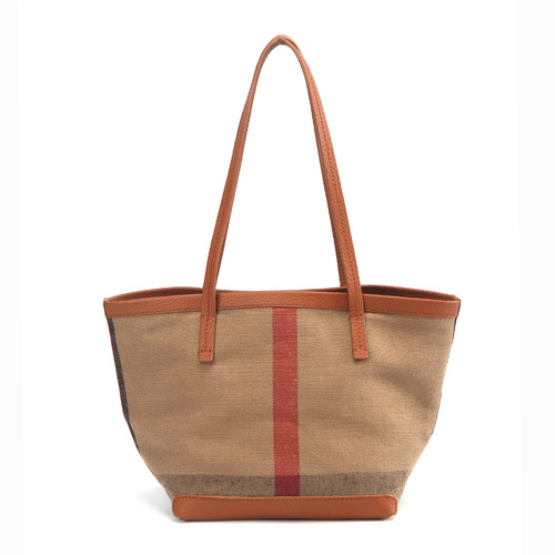 Spring and Summer Niche Tote Bag: Jute-Mesh Meets Cowhide — Cross-Border Bestseller, Hot-Live Stream Handbag, Women's Bag