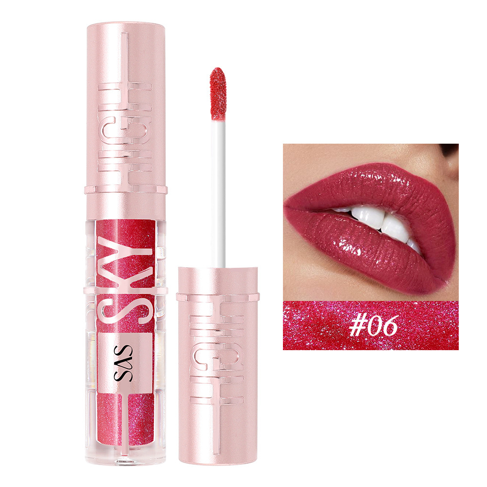 SAS venta al por mayor transfronteriza venta caliente espejo impermeable brillo de labios con luz de agua esmalte de labios nacarado hidratante SAC152