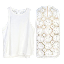 欧美新款镂空刺绣短款马甲背心简约休闲百搭夏秋新款女法式上衣