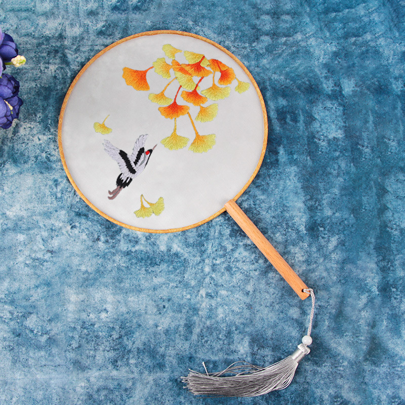 Bordado a mano diy material paquete auto bordado su grupo de bordado ventilador de cinta bordado principiante bordado ornamentación antigua