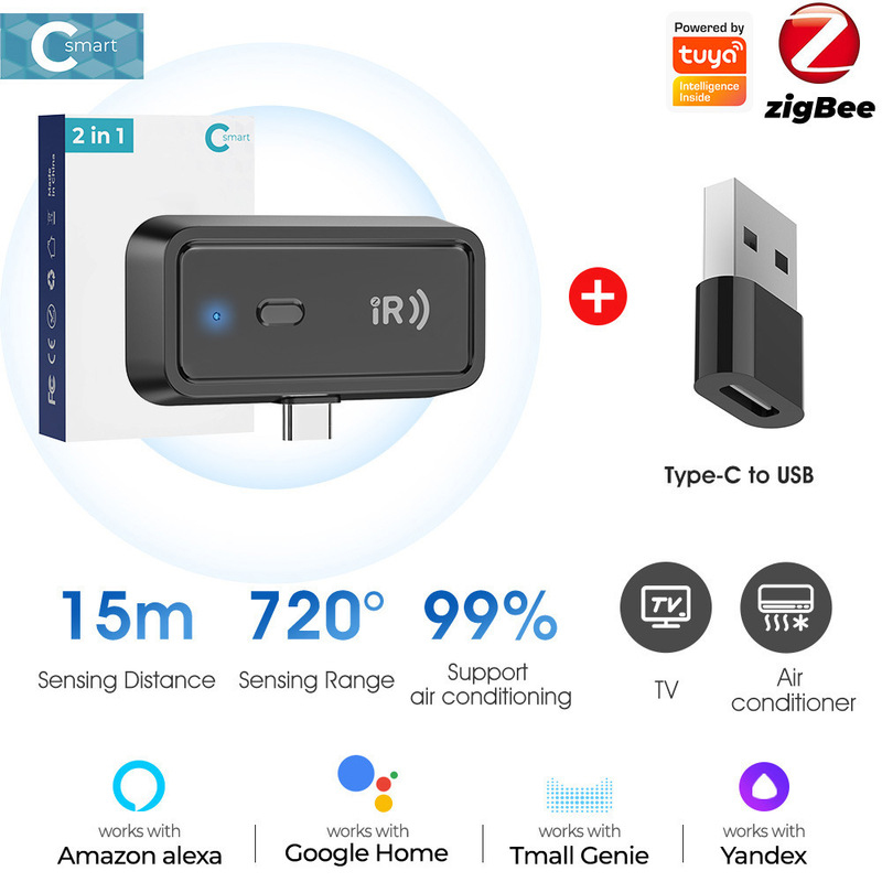 Tuya zigbee スマートホーム赤外線リモコンエアコンテレビアプリ音声タイミング IR スマートリモコン|undefined