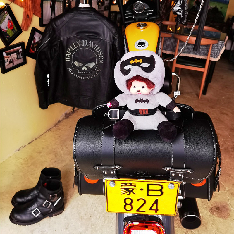 Scooter Motorcycle Django/Ns125L Retro Rear Tail Bag Leather Waterproof Hanging Bag Rear Seat Bag for Riders
