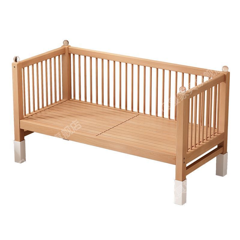 Beech Children's Bed Baby Splicing Bed Liftable High Guardrail Solid Wood Bedside Widening Splicing Bed Baby Flat Bed