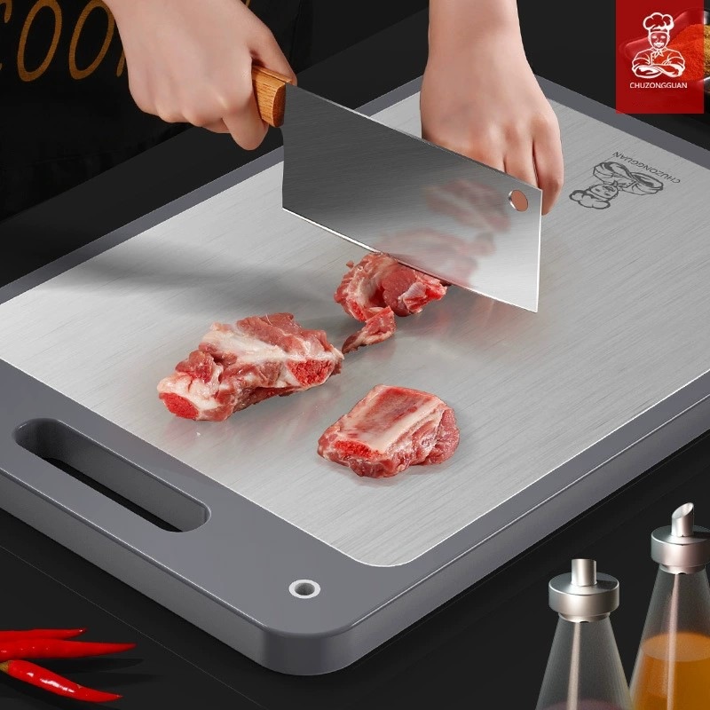 Double-sided stainless steel cutting board household antibacterial mildew cutting board thickened kitchen cutting board plastic chopping board manufacturers wholesale