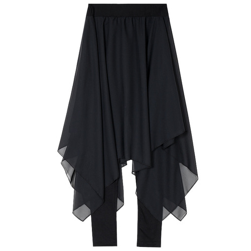 Modern classical body dance performance fake two-piece medium-length irregular skirt pants adult dance practice clothes for women