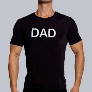 D.M Men's Sexy T-Shirt Trendy Personality Letter Ice Silk Nylon Ice Cool Breathable Transparent Summer Thin Boys Tight-Fit Home