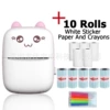 C9-Pink+5 roll non-dry glue thermal paper+5 rolls of heat sensitivity paper+5 support pens