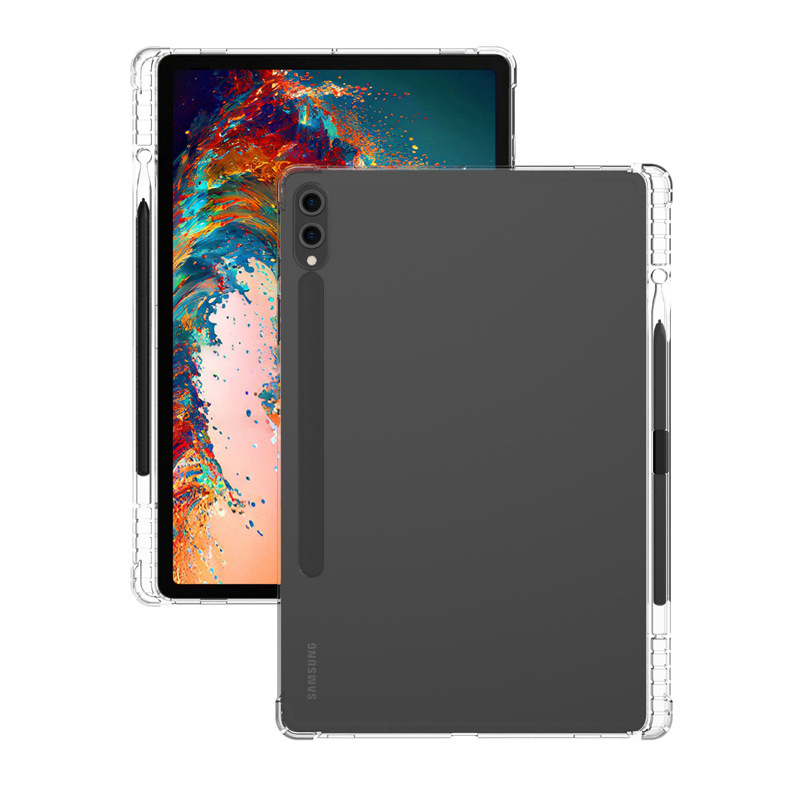 适用三星S9带笔槽平板保护壳12.4 S9+气囊壳透明全包11寸素材软壳
