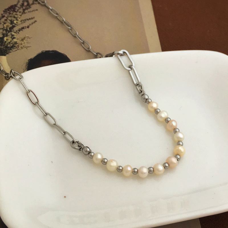 Mode Geometrisch Kupfer Halskette Perle Zirkon Kupfer Halsketten display picture 1