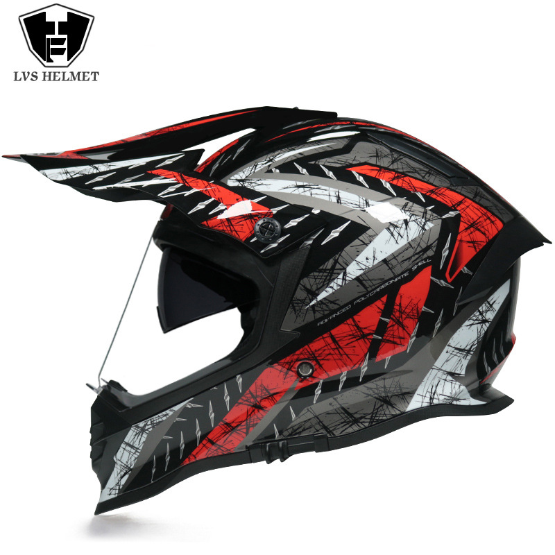 Nuevo off-road tire casco de doble lente carretera tire casco completo motocicleta Larga Distancia unisex Four Seasons universal LVS