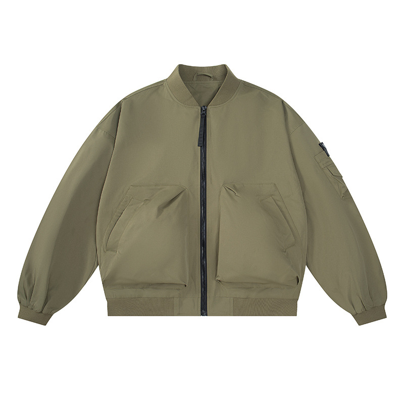 Chaqueta de invierno de hombre ligera de lujo de alto nivel de sensación de terciopelo herramienta chaqueta de béisbol transfronteriza chaqueta de piloto de terciopelo personalizada image 8