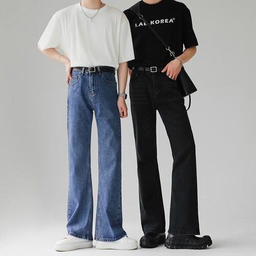 High-end, slightly flared pants for men and women | Flowing denim jeans | Vintage washed floor-sweeping trousers | Loose, versatile, trendy long pants
