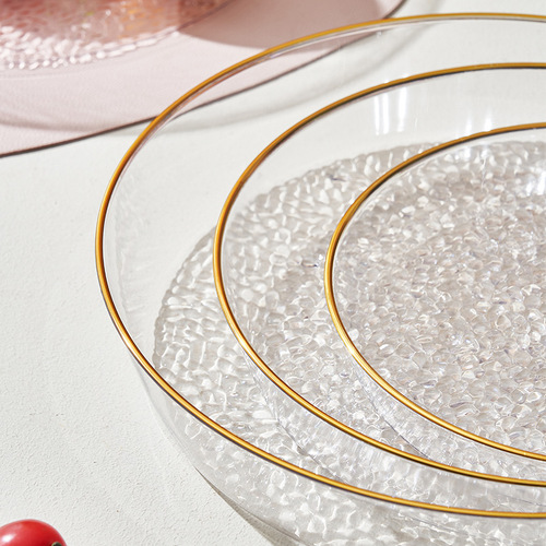 Phnom Penh Creative Lead-Free Plastic Plate PET European Western Food Plate Tray Round Fruit Plate Dried Fruit Plate Manufacturer Wholesale
