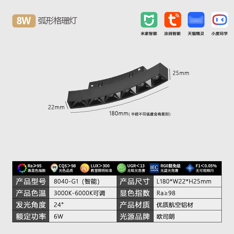 lámpara de órbita de atracción magnética redonda inteligente de anillo de arco incrustado abierto de montaje oculto sala de estar sin lámpara principal de iluminación de línea