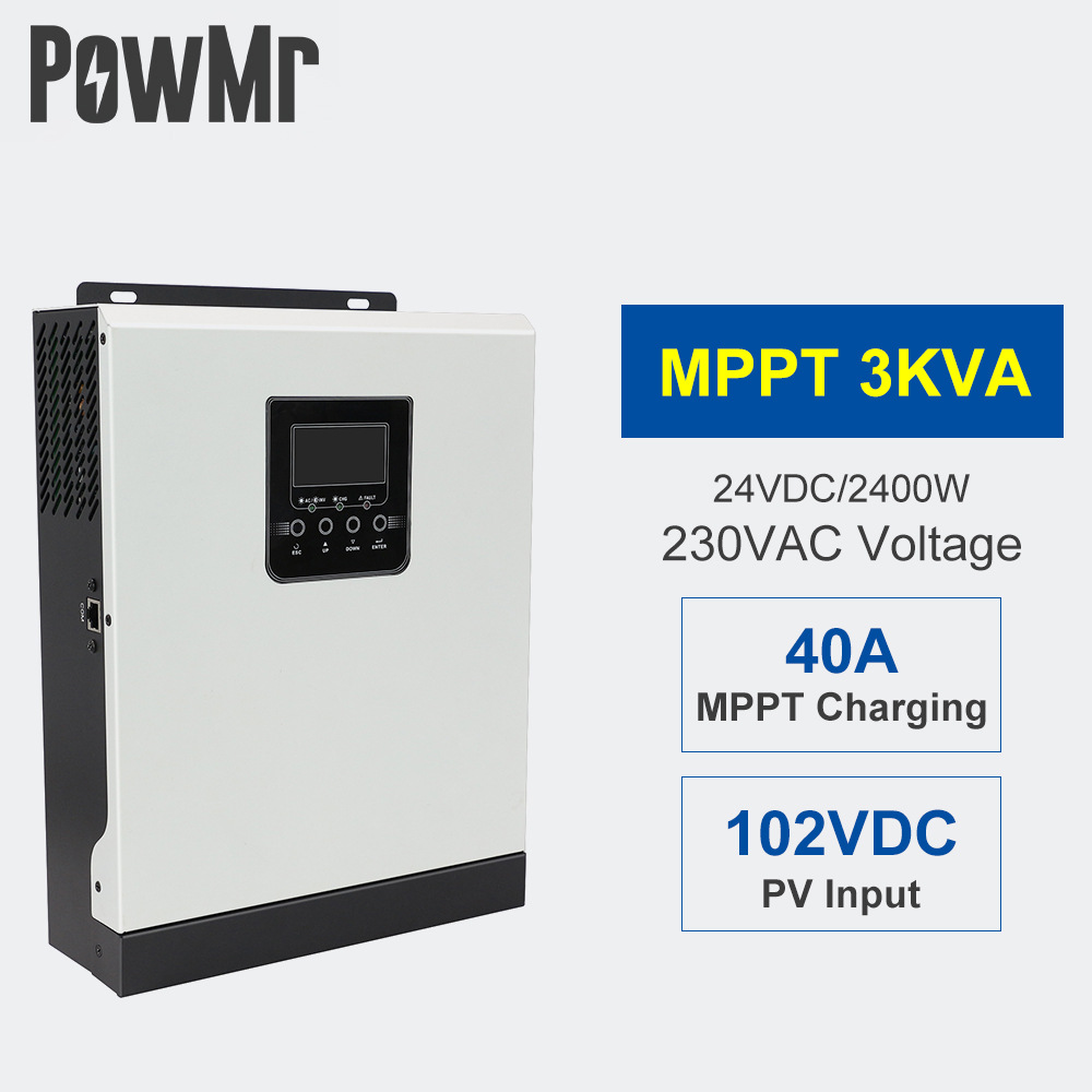 3KVA太陽能逆變器24V家用離網光伏逆控壹體機內置MPPT 40A控制器