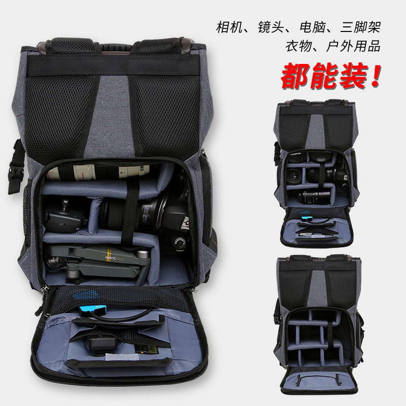 다기능 캐논 니콘 SLR 대용량 야외 카메라 가방 측면에 적합 배낭 남자