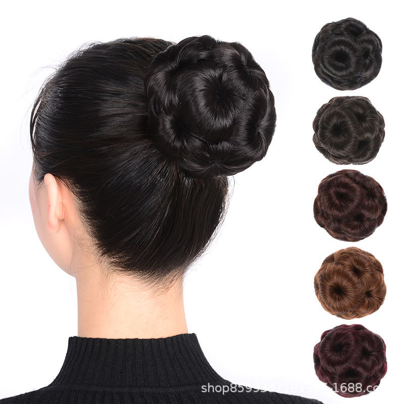 Peluca de pelo bolsa clip flor corsé nueve flor peluca bolsa mullida simulación pelo updo pelo tocado en stock venta al por mayor