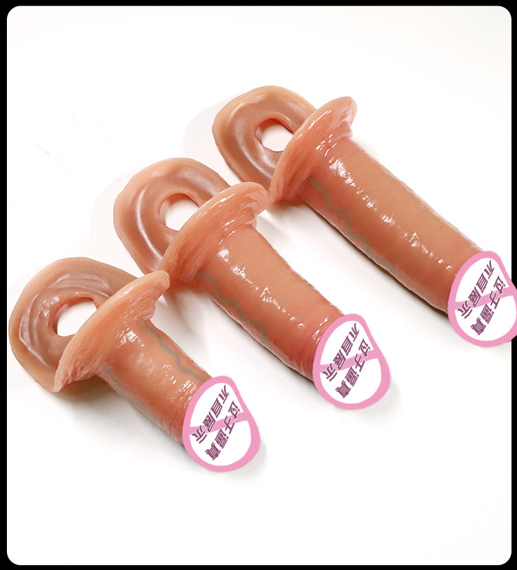 Jiuai Wearable Hollow Silicone Penis Sleeve for Men, Extended Thick Reusable Adult Toy — detail image 21