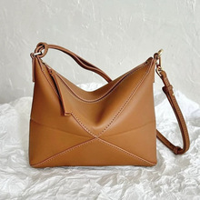 罗家爆款真皮变形折叠几何包hobo单肩斜跨麻将包时尚休闲女包