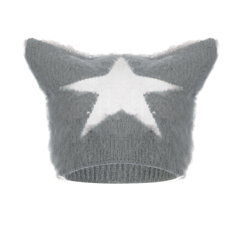 Estilo europeo y americano estrella costura sombrero de lana 2023 Otoño e Invierno caliente chica moda lana casual nuevo sombrero de lana