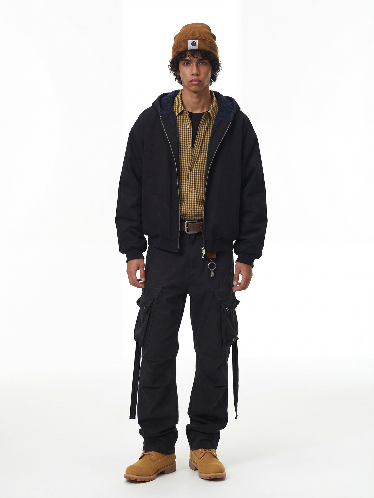 K Men's Workwear Strap Pants, Casual Retro Micro Flared Pants_voghion.com