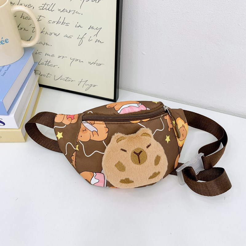 Bolso de pecho para niños y niñas lindos de dibujos animados, lindo y divertido Kapibala, bolso de mensajero para niños, nuevo bolso para niños con estampado de estilo occidental