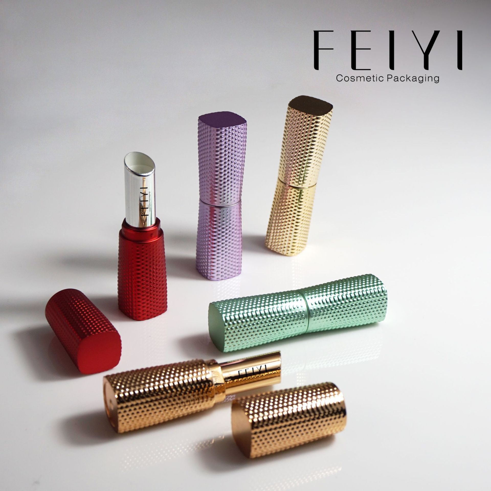 现货新颖珠点斜口口红管 塑料口红唇膏管 彩妆包材批发 M3210E