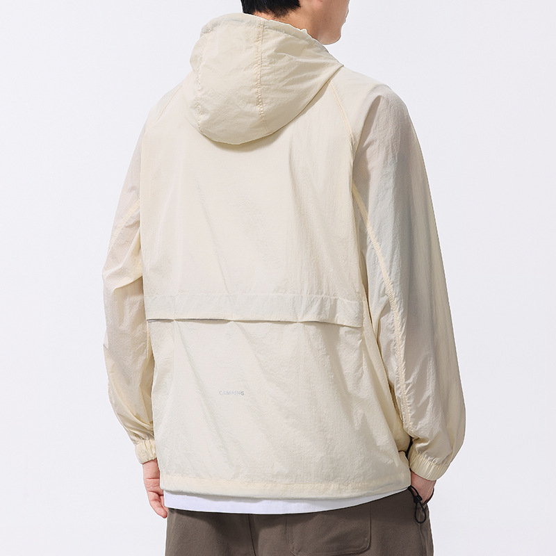 2025 verano al aire libre montañismo ventilación ropa de protección solar hombre chaqueta casual ligera y delgada suelta versátil anti-UV
