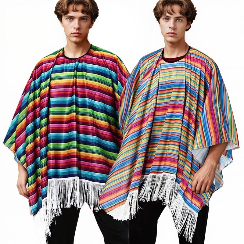 Mexican Ethnic Style Clothing Cosplay Festival Party Adult Tassel Cape Festival Party Performance Cape