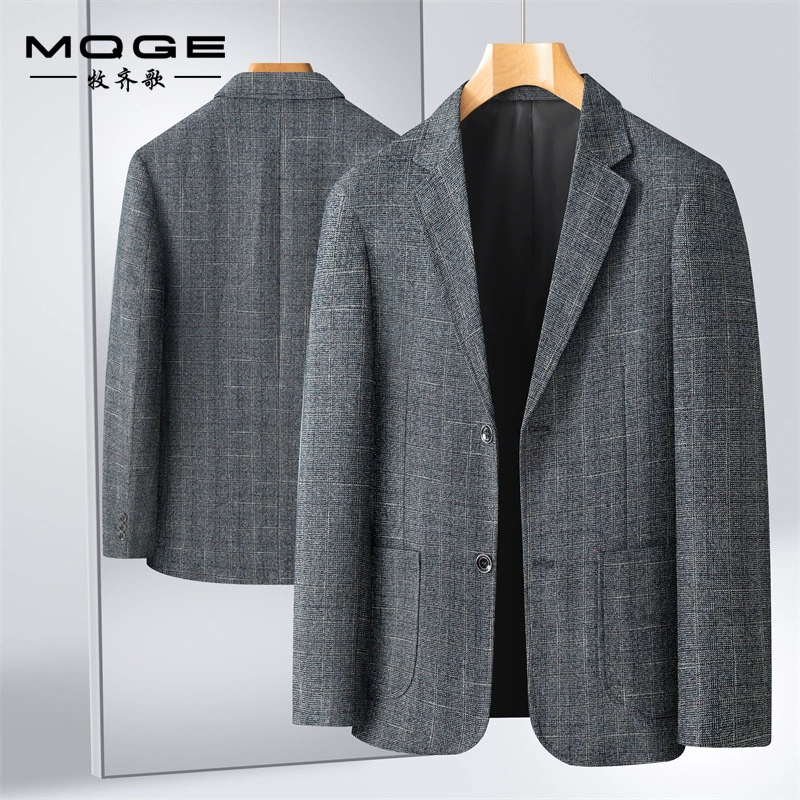 Весенний и осенний новый мужской костюм один ряд с двумя пряжками деловой повседневный клетчатый костюм мужской пиджак