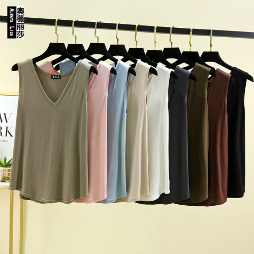 Loose V-neck Modal Vest Top Summer Thin Large Size Sleeveless Underwear Home Sleepwear 