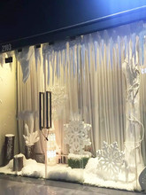 泡沫雪花冰雪奇缘雪山雪球冰柱冬季场景婚礼布置橱窗装饰摄影道具