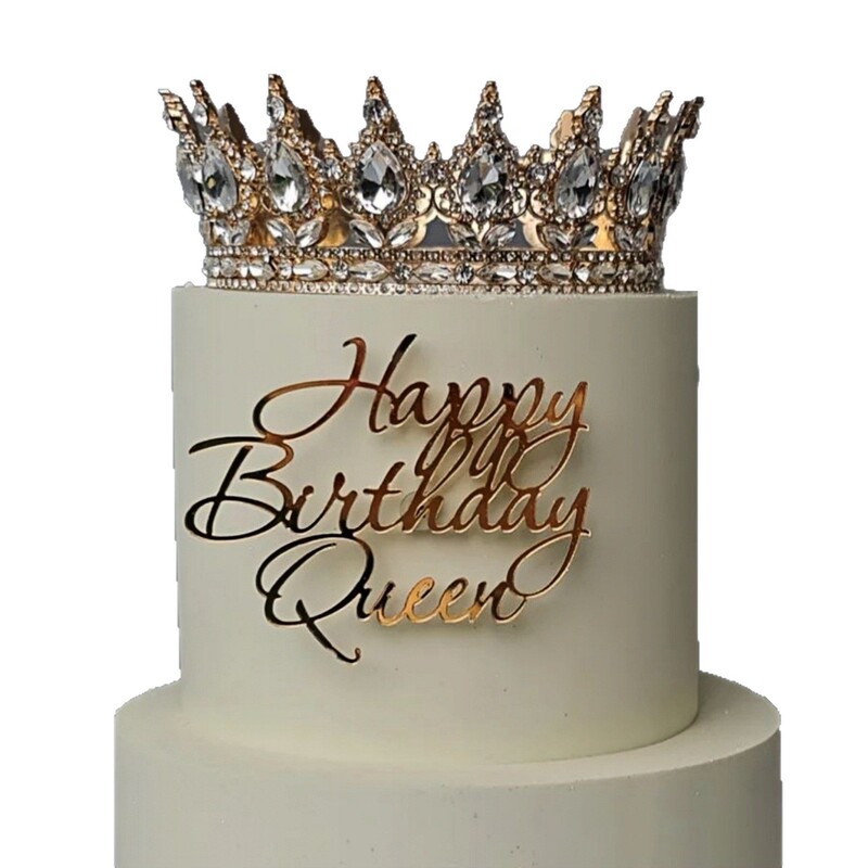 跨境ins风公主生日快乐亚克力蛋糕装饰女士生日女王蛋糕装饰|undefined