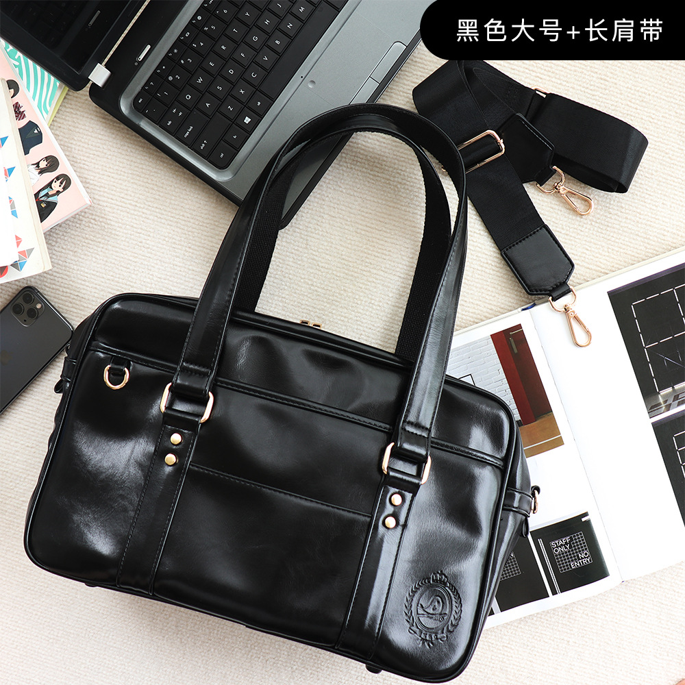 PU Leather Women's Bag Japanese School Style JK Uniform Handbag Student Schoolbag Shoulder Bag Laptop Travel Bag - Thumbnail 3