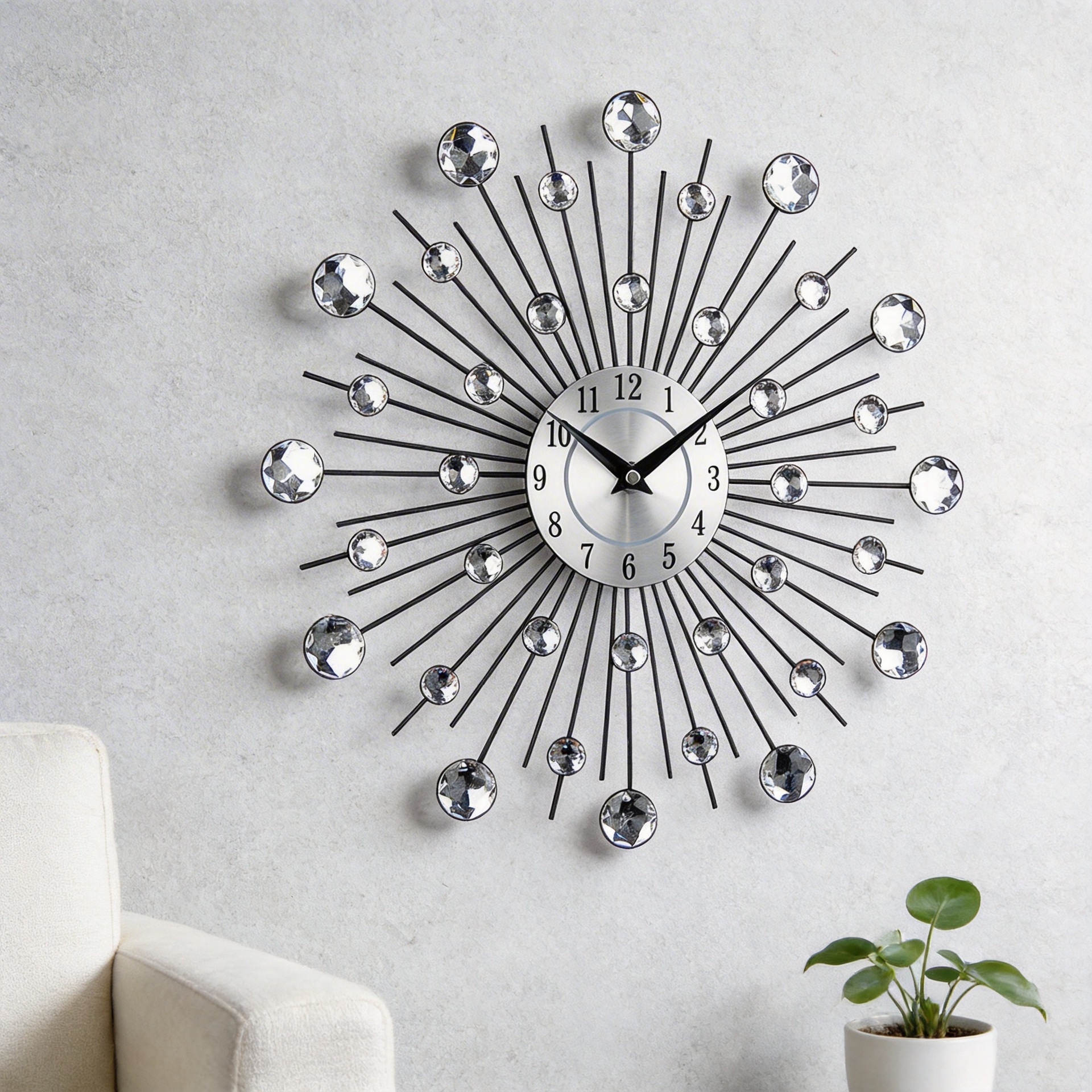 Nordic fashion mute creative wall clock living room clock home simple art electronic clock wall hanging watch wholesale