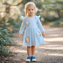Little maven跨境欧美风童裙 卡通女童连衣裙 秋季儿童裙子批发