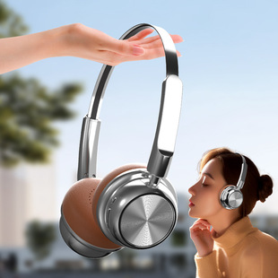 New Cross-border CR-20 Retro Fashion Maillard Metal Bluetooth Headset 5.4 Headset Long Life