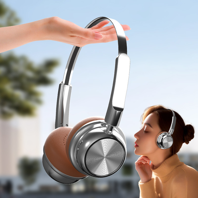 New Cross-border CR-20 Retro Fashion Maillard Metal Bluetooth Headset 5.4 Headset Long Life New Cross-border CR-20 Retro Fashion Maillard Metal Bluetooth Headset 5.4 Headset Long Life
